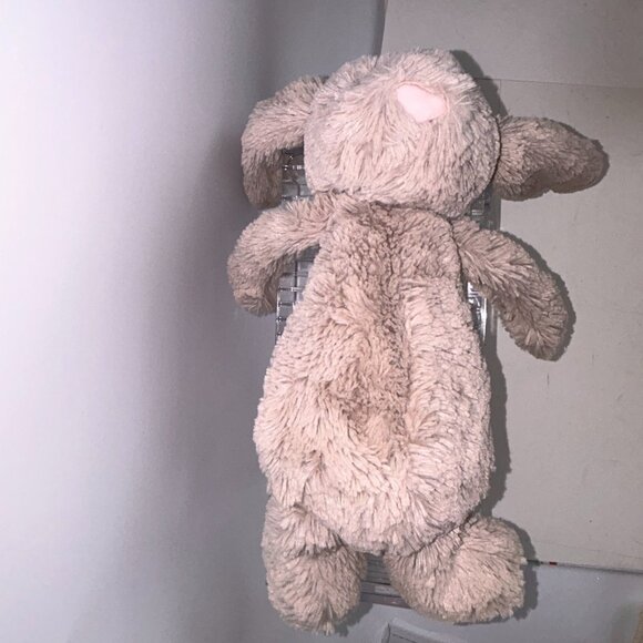 Jellycat Bashful Bunny Gray Fur Plush White Tail Fresh and Clean 11" Tall - Picture 5 of 13